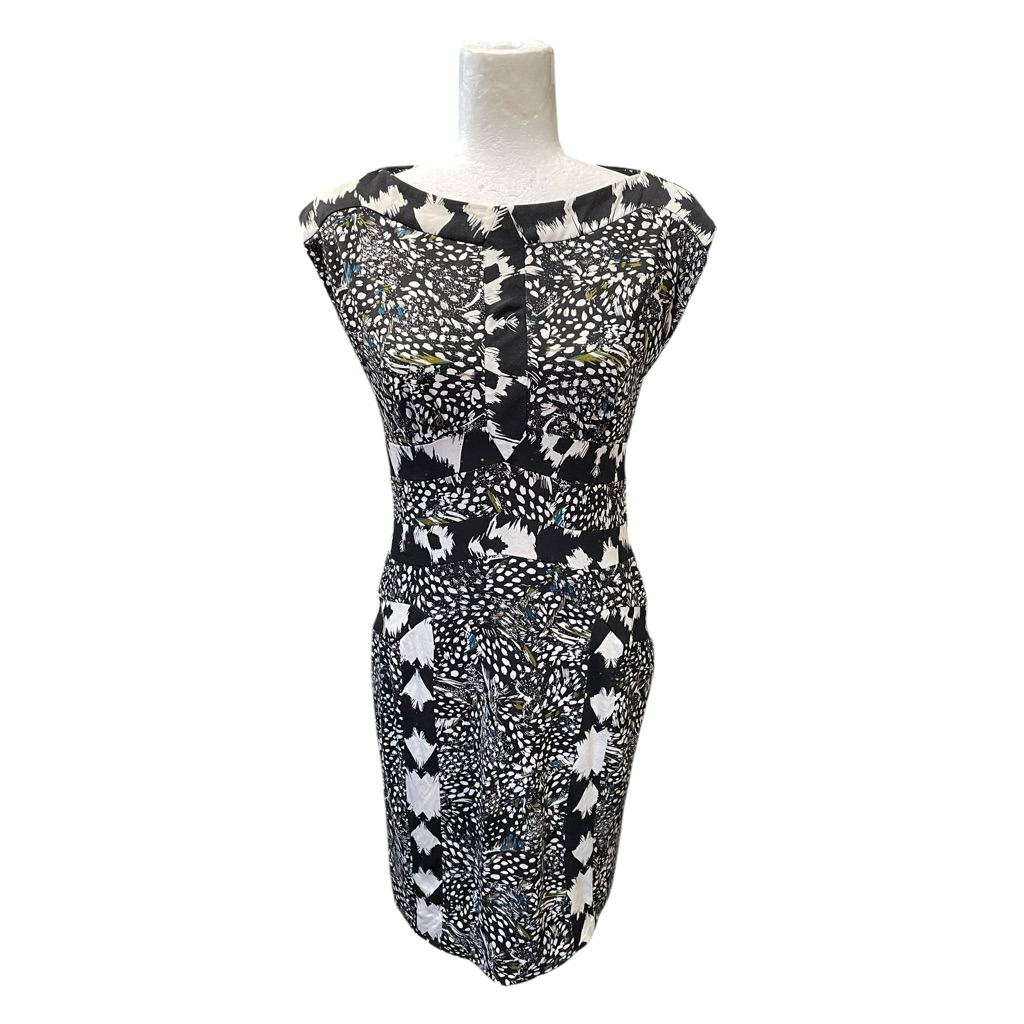 Dvf Diane Von Furstenberg 100% Silk Stretch Animal Sleeveless Sheath Dress 8